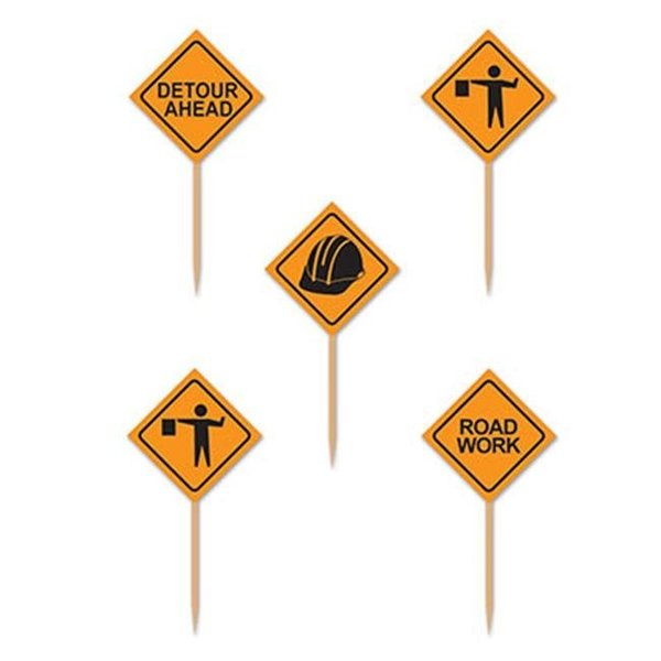 Beistle Co Beistle 60080 Construction Signs Picks; Pack Of 12 60080